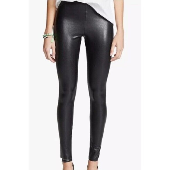 Commando Womens Black Vegan Faux Leather High Rise Leggings Size Small - Picture 1 of 10